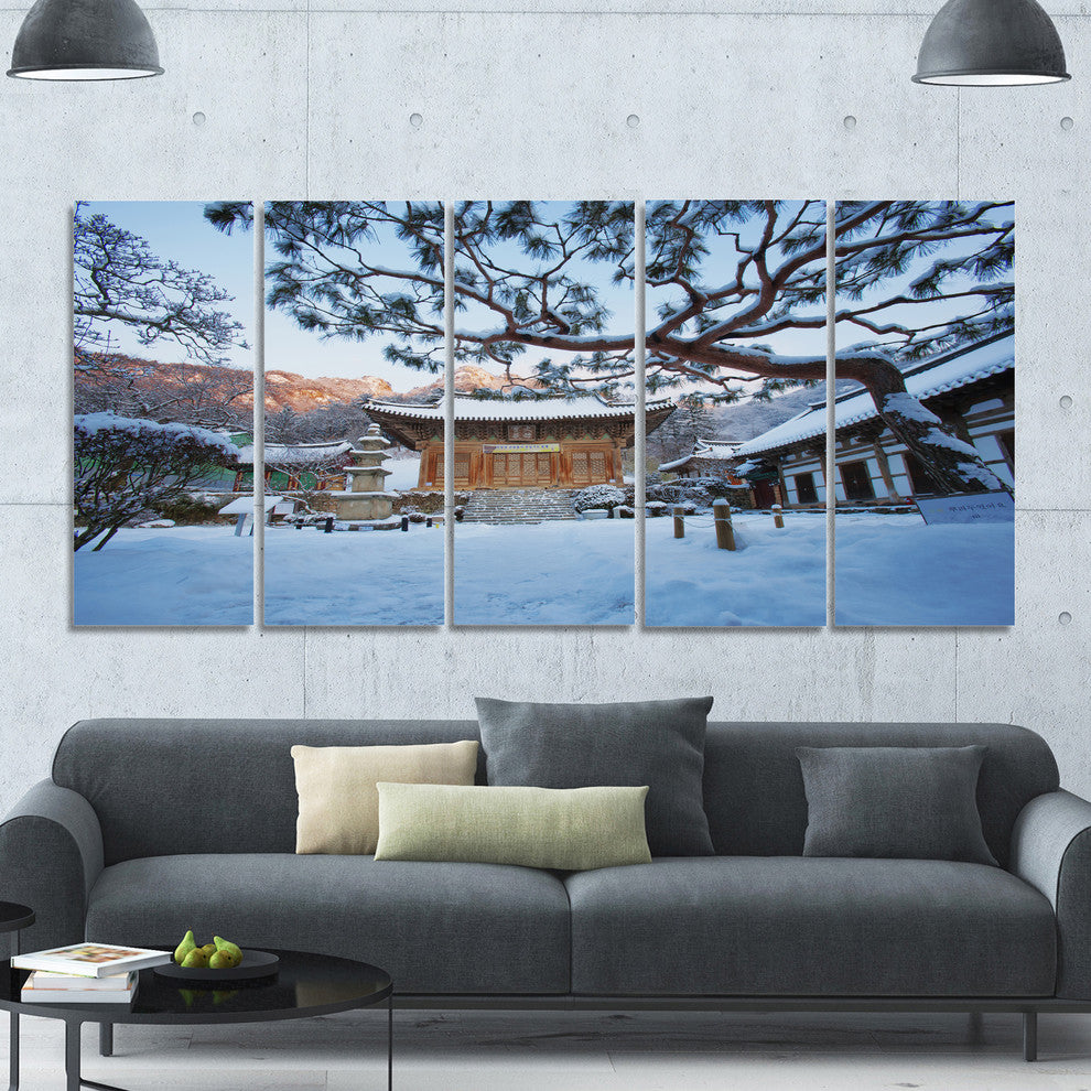 Naesosa Temple in South Korea, Landscape Canvas Art Print, 60"x28", 5 Panels