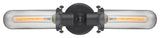 Centri 2 Light Bath Vanity Light, Matte Black/Clear -1