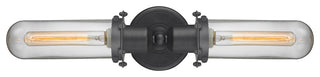 Centri 2 Light Bath Vanity Light, Matte Black/Clear -1