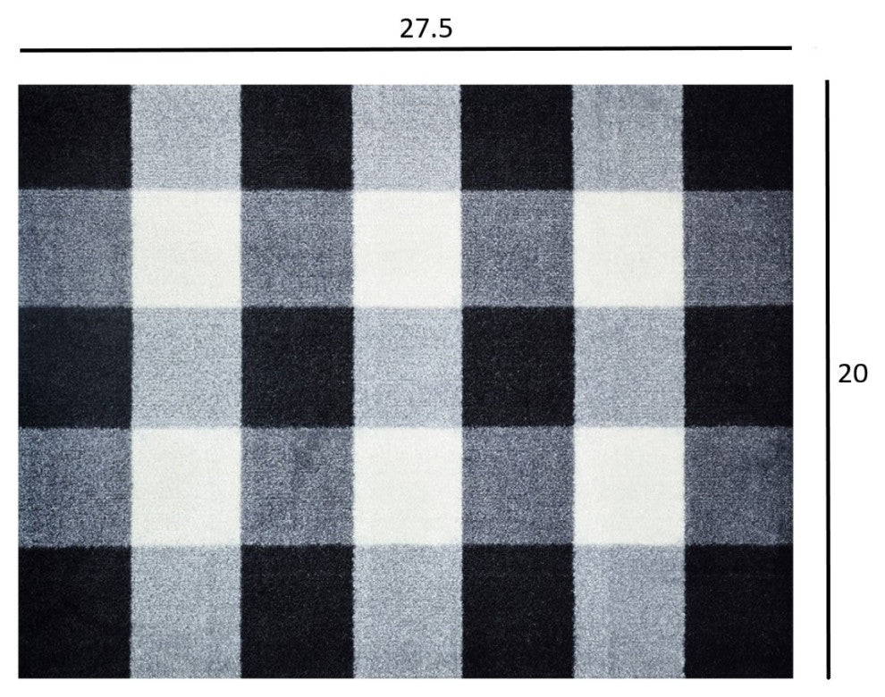 2' x 3' Black and White Buffalo Check Washable Floor Mat