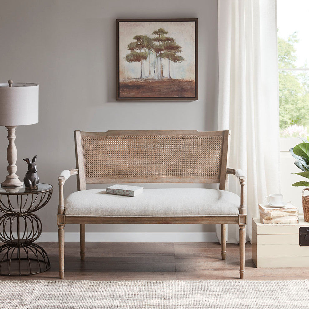 Madison Park Willshire Farmhouse Rustic Wooden Settee