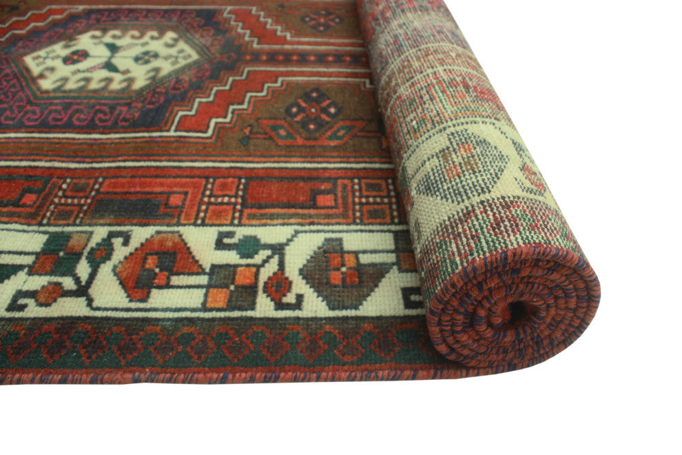 Fine Vintage Distressed Dilar Rust/Brown Runner, 3'4x11'0