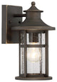 1-Light Outdoor Wall Lamp, Oil Rubbed Bronze With Gold Highlights