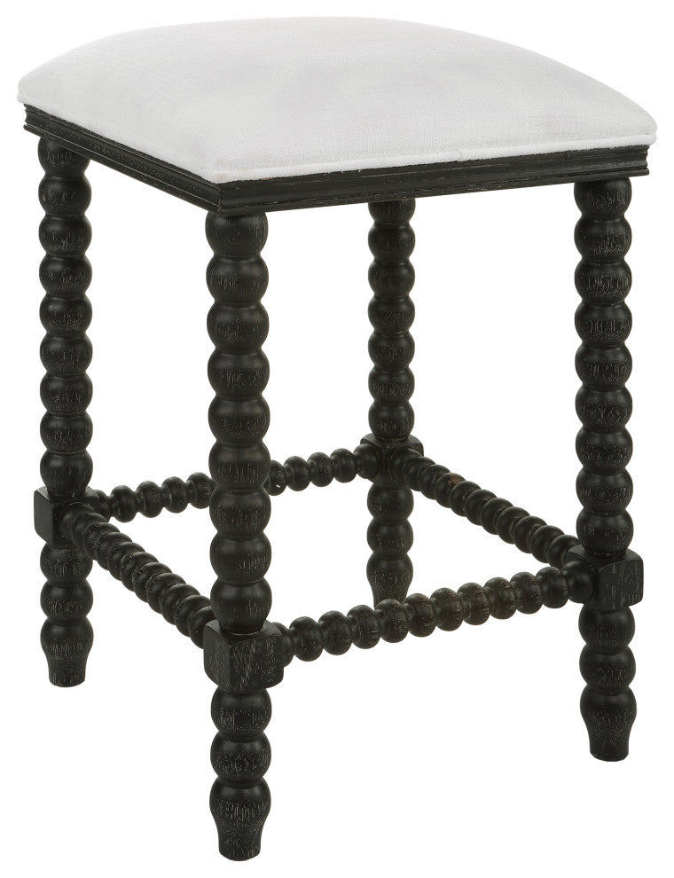 Uttermost 23684 Pryce Black Backless Counter Stool
