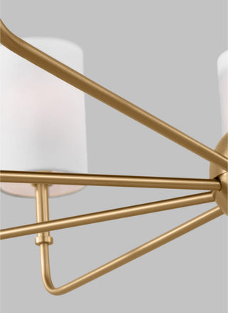 Foxdale Nine Light Chandelier, Satin Brass