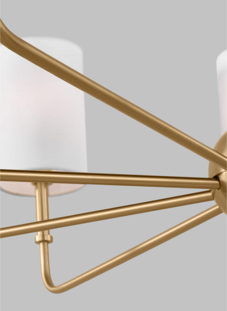 Foxdale Nine Light Chandelier, Satin Brass
