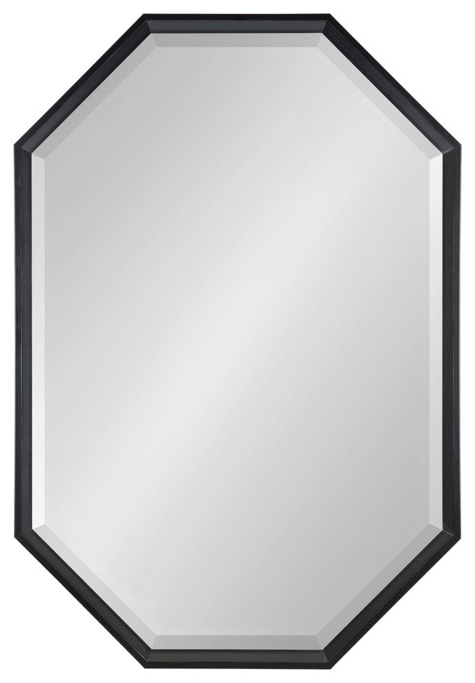 Calter Elongated Octagon Wall Mirror, Black
