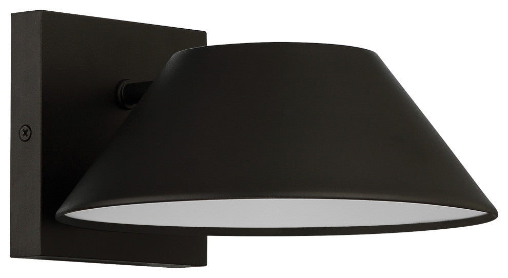 Solano Outdoor LED Wall Mount, Square Backplate, Tapered Shade