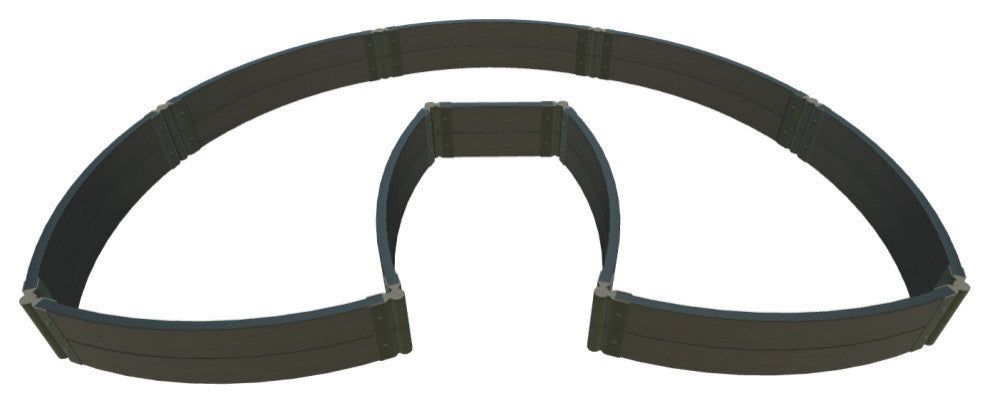 Weathered Wood 'Lucky Horseshoe' 6'x9'x11" Walk-In Curved Raised Garden Bed