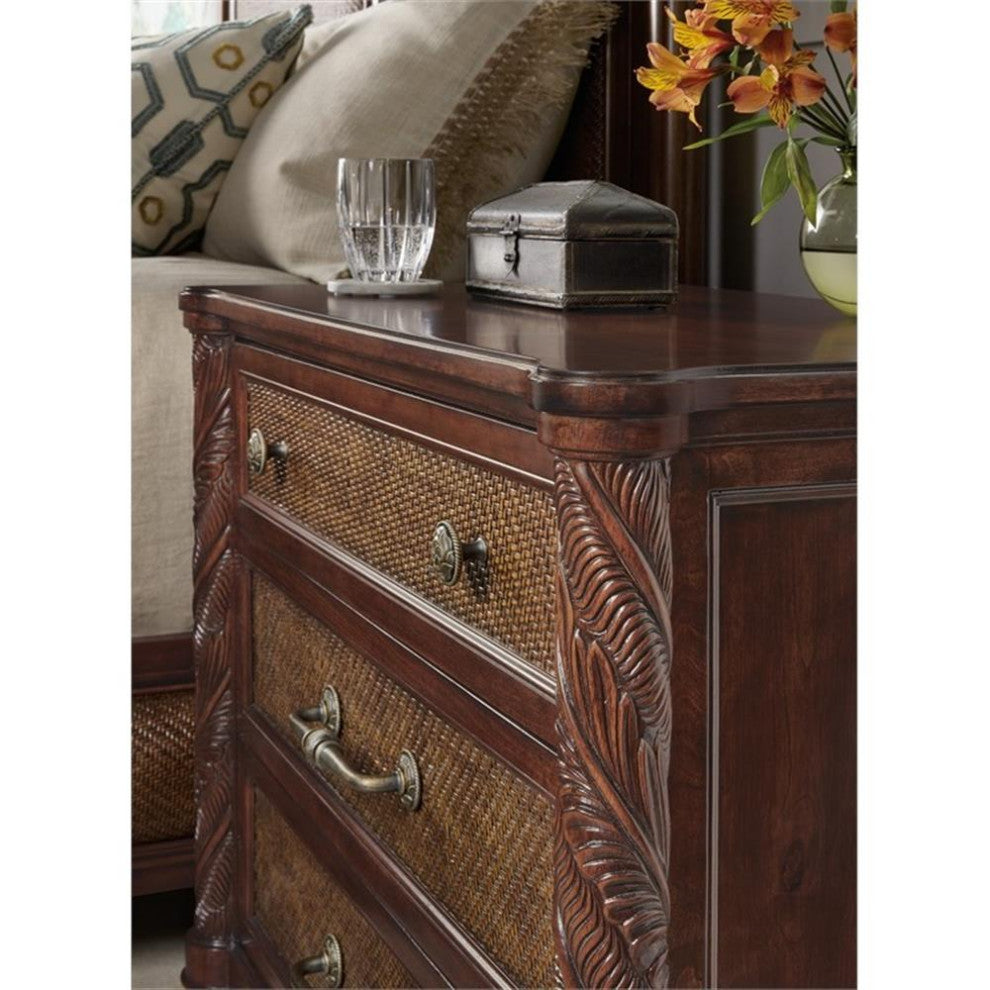 Charleston Three-Drawer Wood Nightstand in Cherry Brown by Hooker Furniture