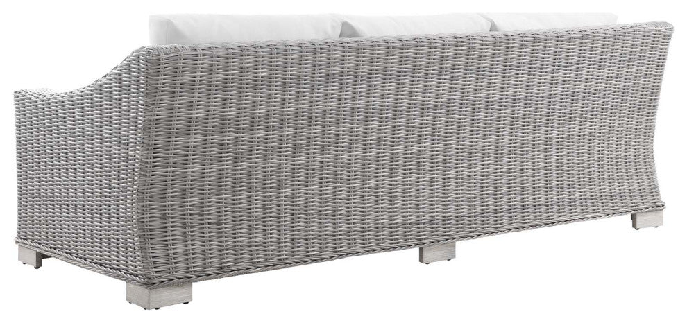Lounge Sectional Sofa Chair Set, Rattan, Wicker, Gray White, Outdoor