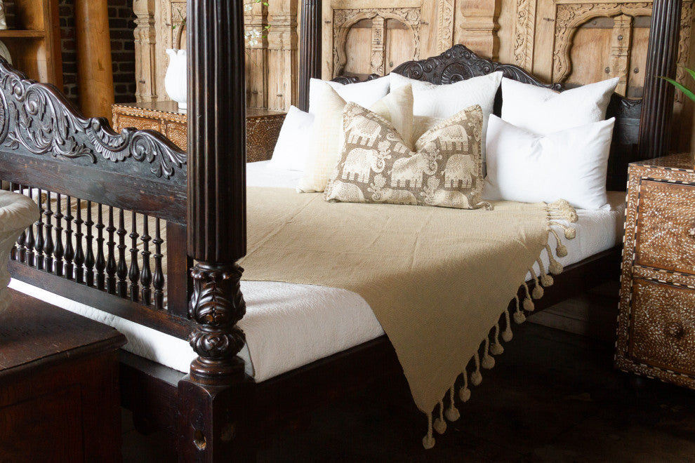 Sand Hand-Loomed Cotton Throw