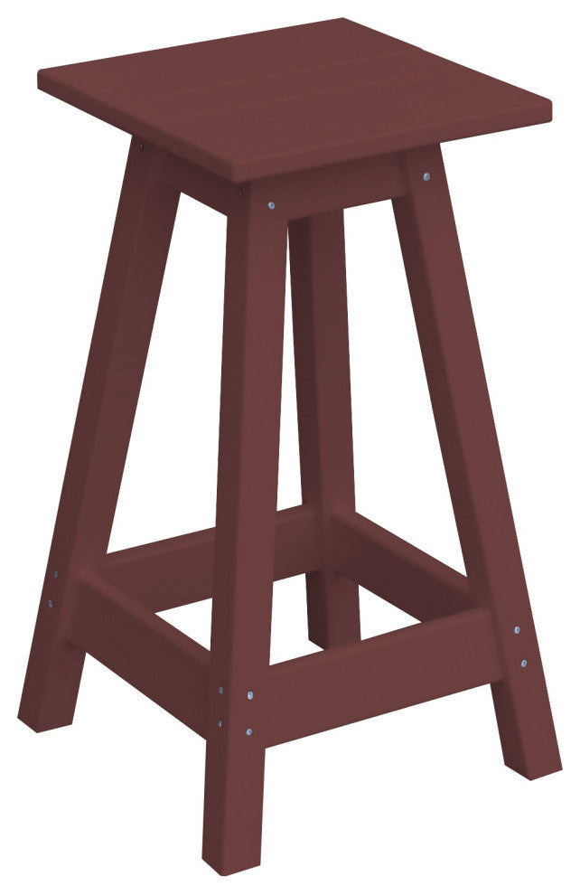 Poly Lumber Bar Stool, Cherrywood, Counter Height, Square
