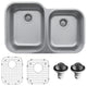 Karran Undermount Stainless Steel 32" Double Bowl Kitchen Sink Kit