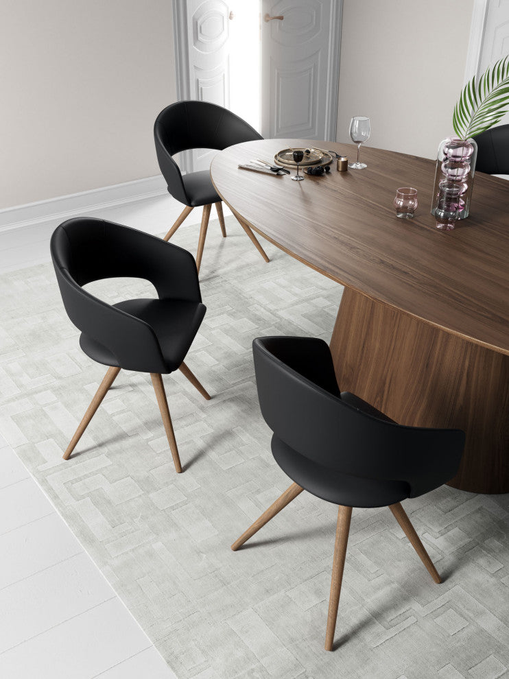 Icarus Dining Chair, Black Eco Leather