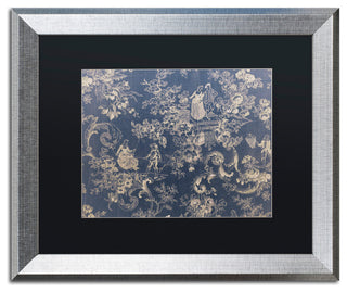 Color Bakery 'Toile Fabrics II' Art, Silver Frame, Black Matte, 20"x16"