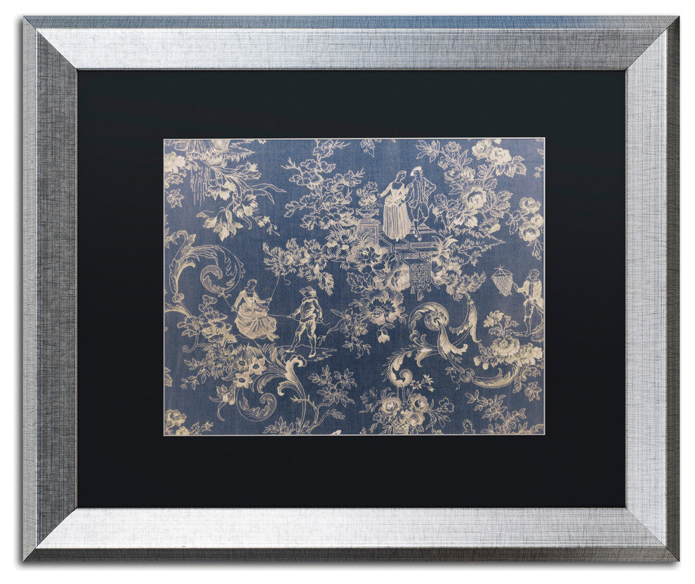 Color Bakery 'Toile Fabrics II' Art, Silver Frame, Black Matte, 20"x16"