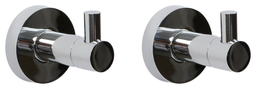 Italia Venezia Series set of 2 Polished Chrome Robe Hooks