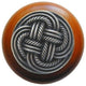 Classic Weave Cherry Wood Knob, Antique-Style Pewter
