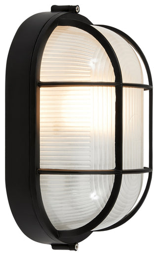 Access Lighting Nauticus Wet Loc 6.5" Bulkhead, Black/Frosted - 20292-BL-FST