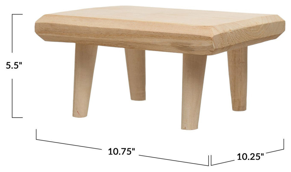 Paulownia Wood Footed Pedestal