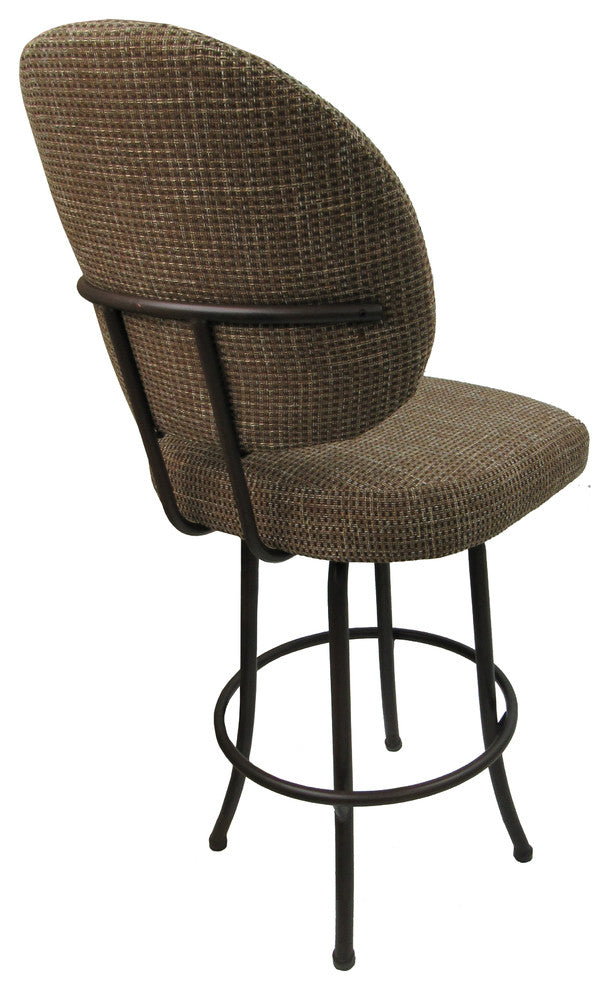 Swivel Counter Bar Stool,  Sanora Brown, Brown Metal Frame, 26"