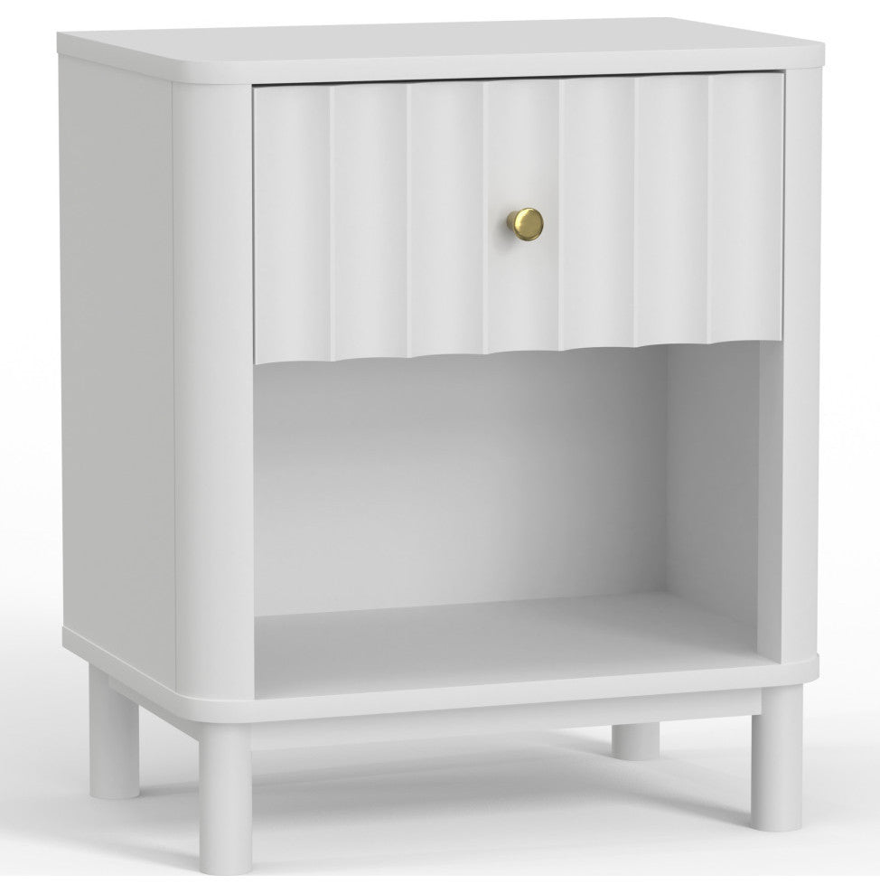 Stapleton 1 Drawer Nightstand, White