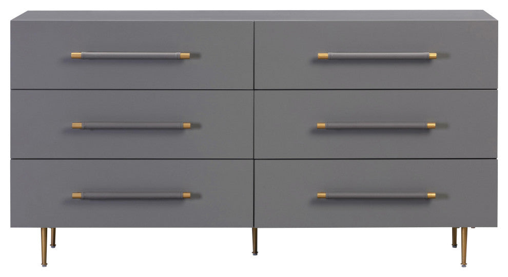 Trident 6 Drawer Dresser, Gray