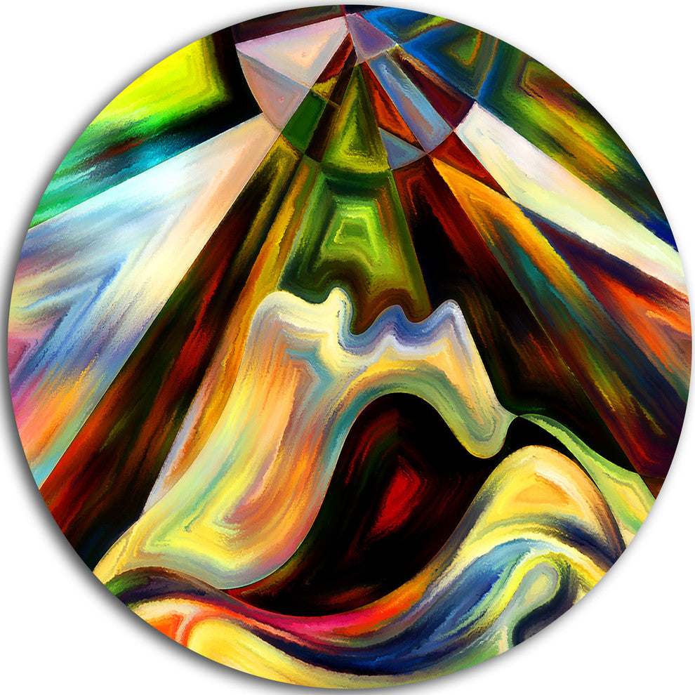 Origin Of Imagination, Abstract Large Disc Metal Wall Art, 11"