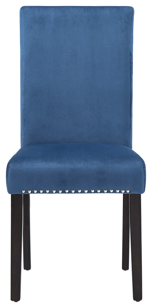 Balmforth Nailhead Velvet Upholstered Side Dining Chairs (Set of 2), Blue