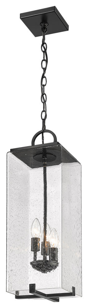 Zlite 592CHB-BK 3-Light Outdoor Chain Mount Ceiling Fixture, Seedy