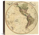 "Western Hemisphere, 1831" Stretched Canvas Giclee by Daniel Lizars, 16"x16"