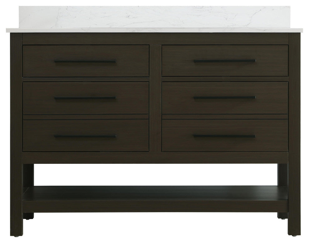 Home Living 48" Single Bathroom Vanity, Mocha Brown With Backsplash