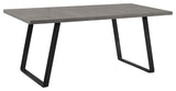 Toronto Dining Table, Gray Powder Coated Finish With Cement Gray Top