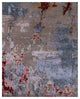 7' 11" X 10' 0" Handmade Abstract Wool and Silk Rug Q5974
