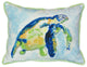 Pair of Betsy Drake Blue Sea Turtle Large Indoor/Outdoor Pillows 16x20