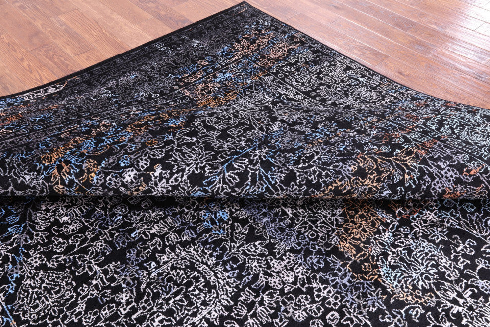 Wool and Silk Modern Handmade Rug 9' 1" X 11' 11" Q8712