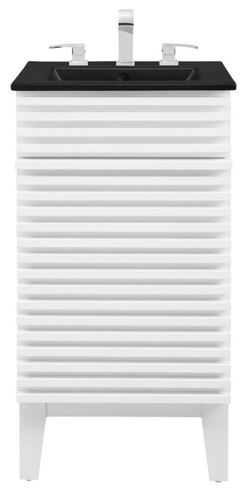 Render 18" Bathroom Vanity, White Black