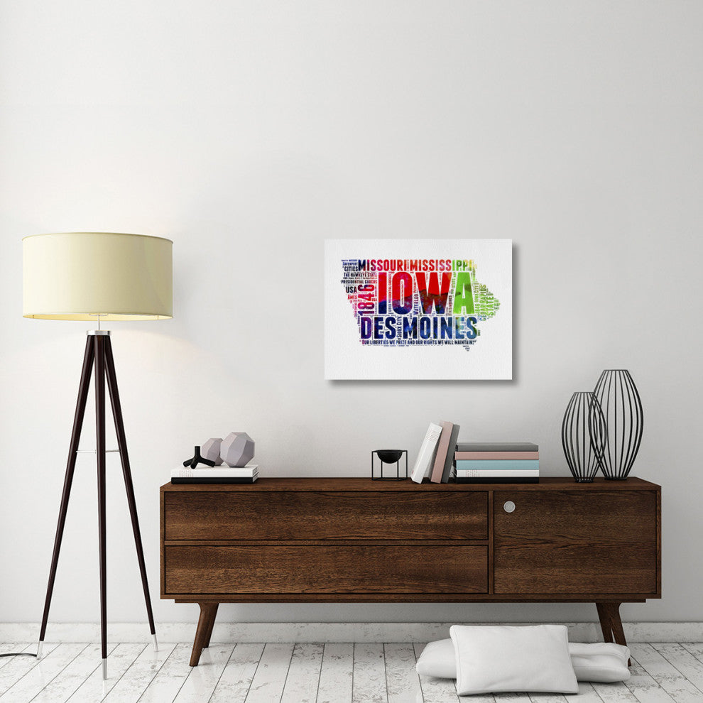 "Iowa Watercolor Word Cloud" Fine Art Print