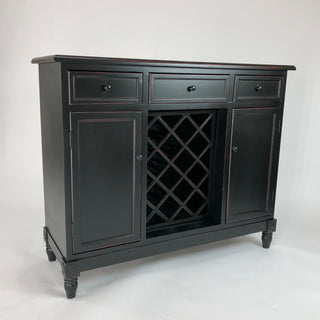 Wine Rack Sideboard, Aged Black