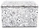 Kid's Coloring Large Lidded Trunk with Removable Divider, Space Print