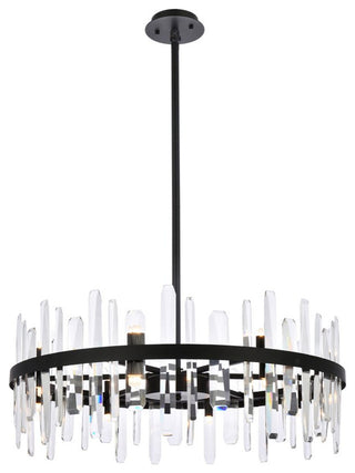 Modern Black 16-Light Chandelier