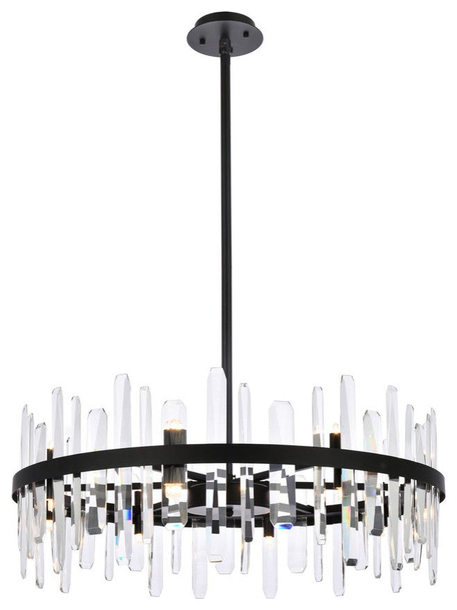 Modern Black 16-Light Chandelier