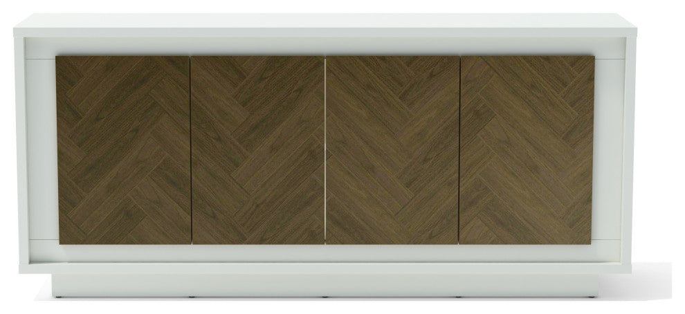 Paraggi Sideboard, White and Mahogany