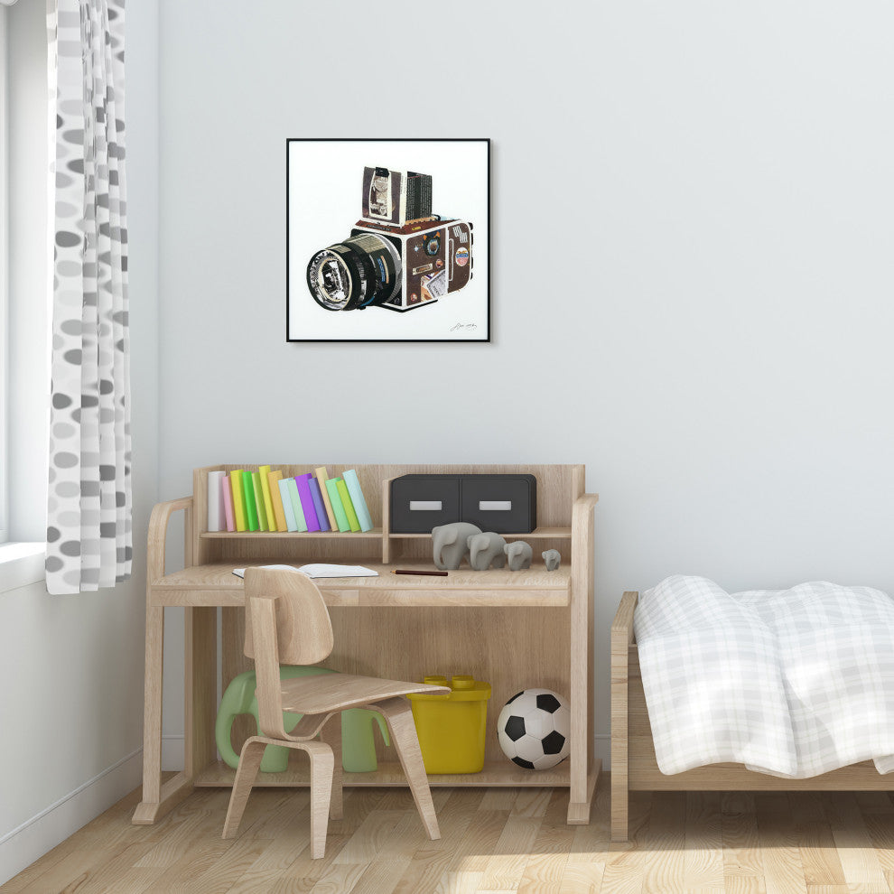 "SLR Camera" Printed Wall Art With Black Anodized Aluminum Frame