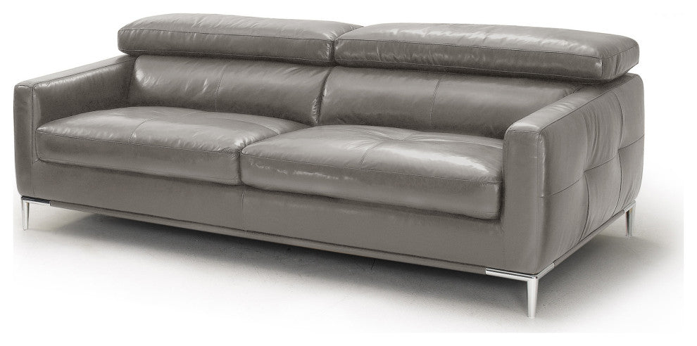 Divani Casa Natalia Modern Dark Gray Leather Sofa