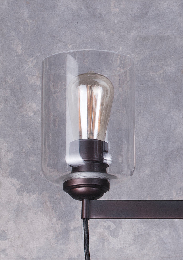 6 Light Chandelier, Antique Bronze, Clear Glass