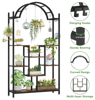 Tribesigns 5-Tier Plant Stand, Arched Flower Shelf, Bonsai Pots Display Rack