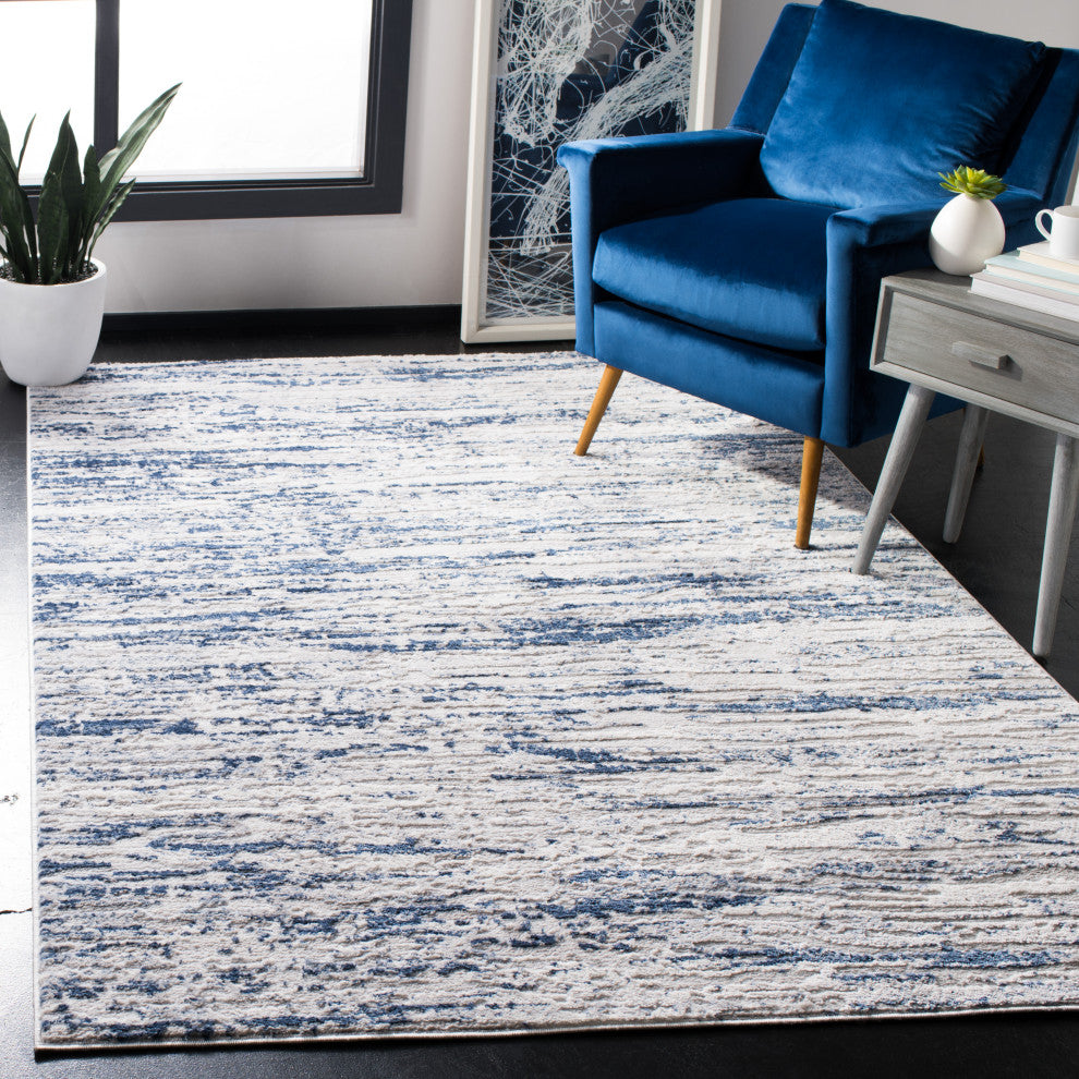 Safavieh Amelia Collection, ALA768 Rug, Grey/Navy, 5'3"x7'6"