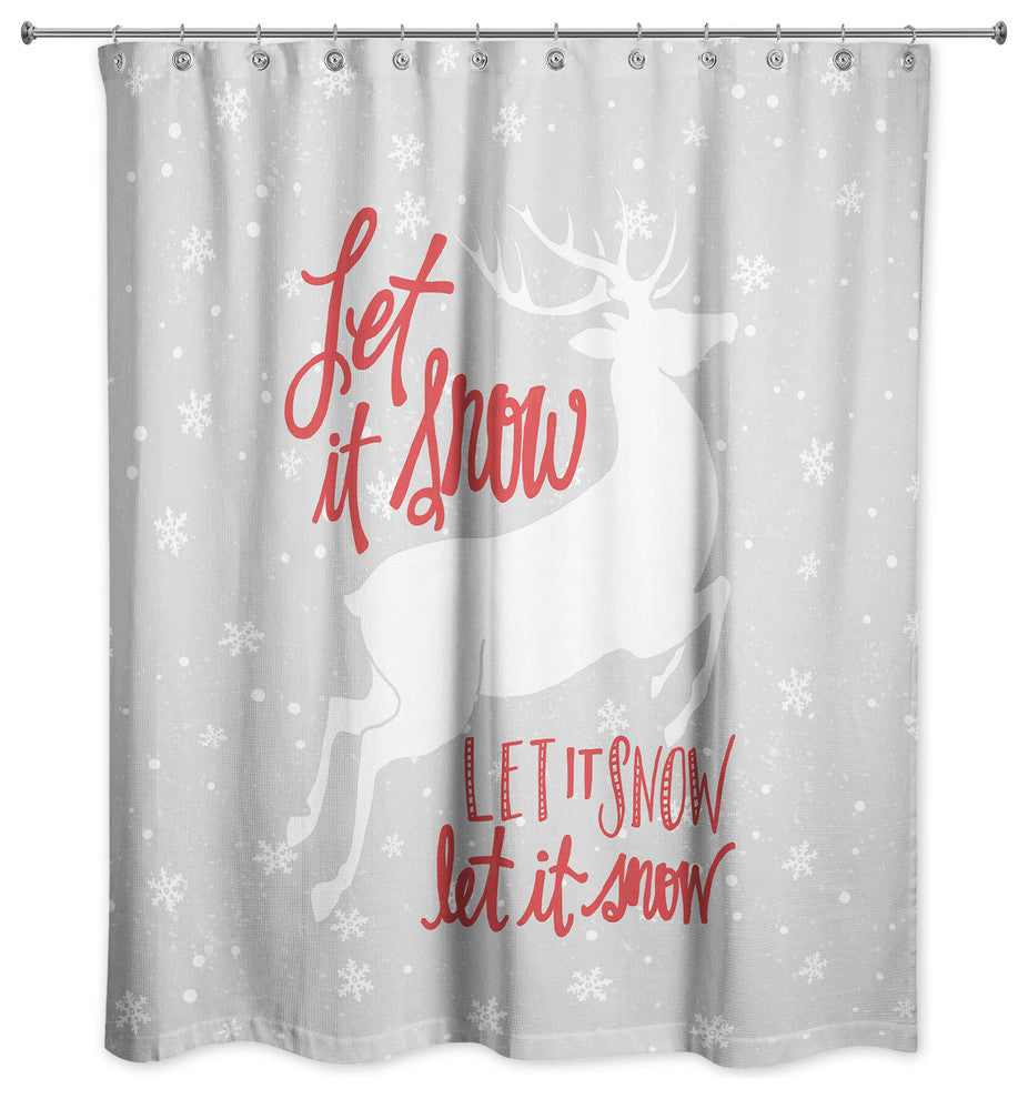 Let It Snow My Deer 71x74 Shower Curtain